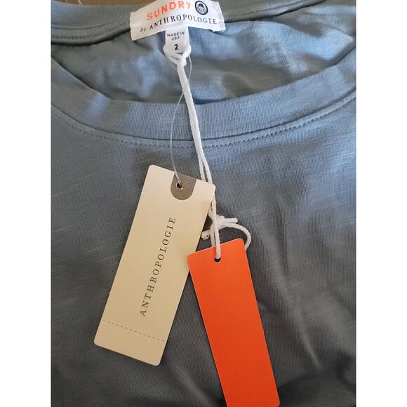 NWT Sundry Shirred Blue Mini Dress - Medium - Picture 2 of 4